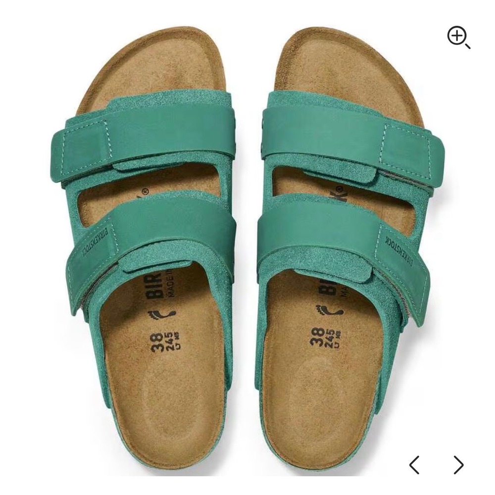 Birkenstock Uji Sandals Men 13 Digital Green NEW Suede Hook Loop Slide EU 46 - Picture 1 of 7